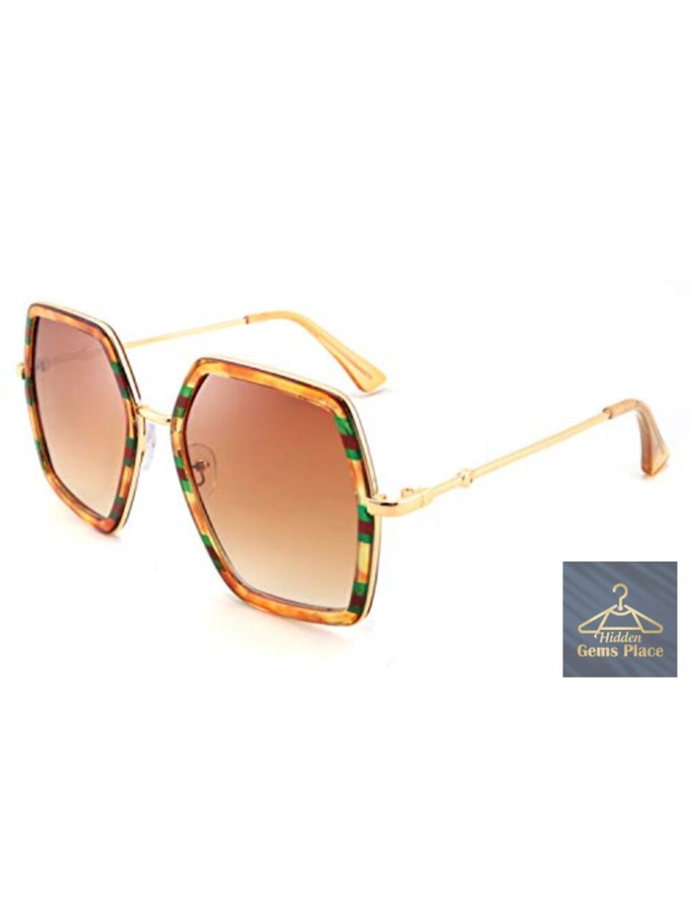 Large Hexagon Inspired Sunglasses Fashion Geometric UV400